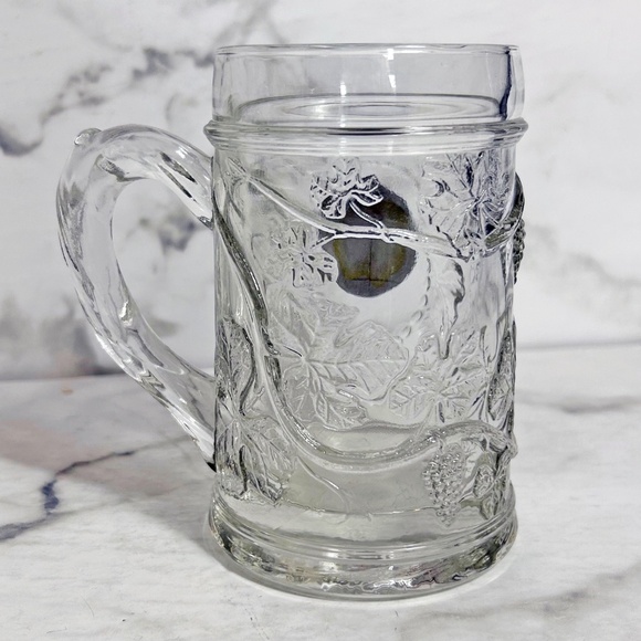 Vintage Beer Stein, heavy pressed glass, pewter medallion Nashville music City - Picture 4 of 7